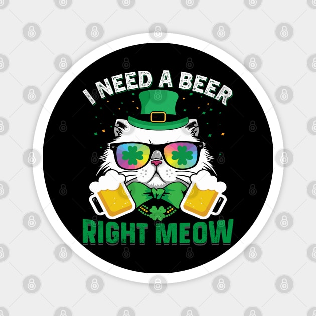 I Need A Beer Right Meow Magnet by nmcreations